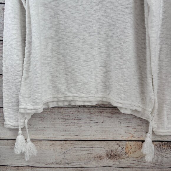Lilly Pulitzer Jody Sweater Lightweight Textured Tassels White Large - Picture 3 of 11